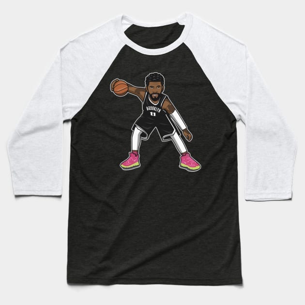 Kyrie Irving Cartoon Style - Away Baseball T-Shirt by ray1007